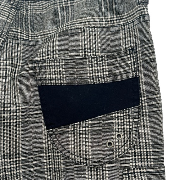 Vintage Japanese Tete Homme Plaid Cargo Pants Wool Blend Gray Black | 30" x 32" - Picture 9 of 10